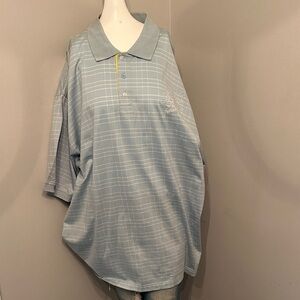 Akademiks Light Blue Plaid Men's Polo Shirt